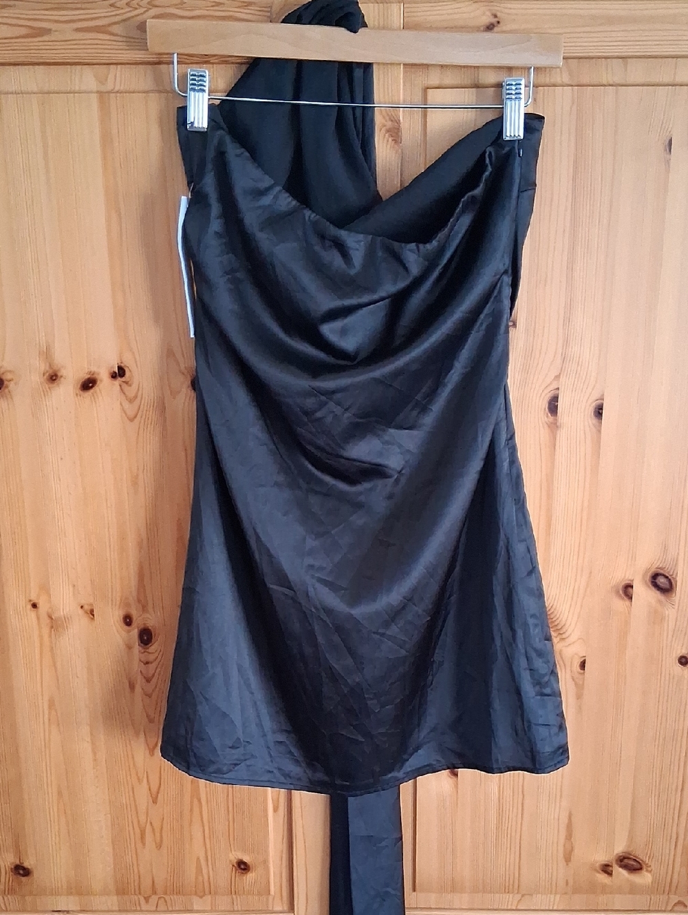 NWT Princess Polly Strapless Bodycon Black Artiste Scarf Mini Dress Size 8 - Picture 4 of 8